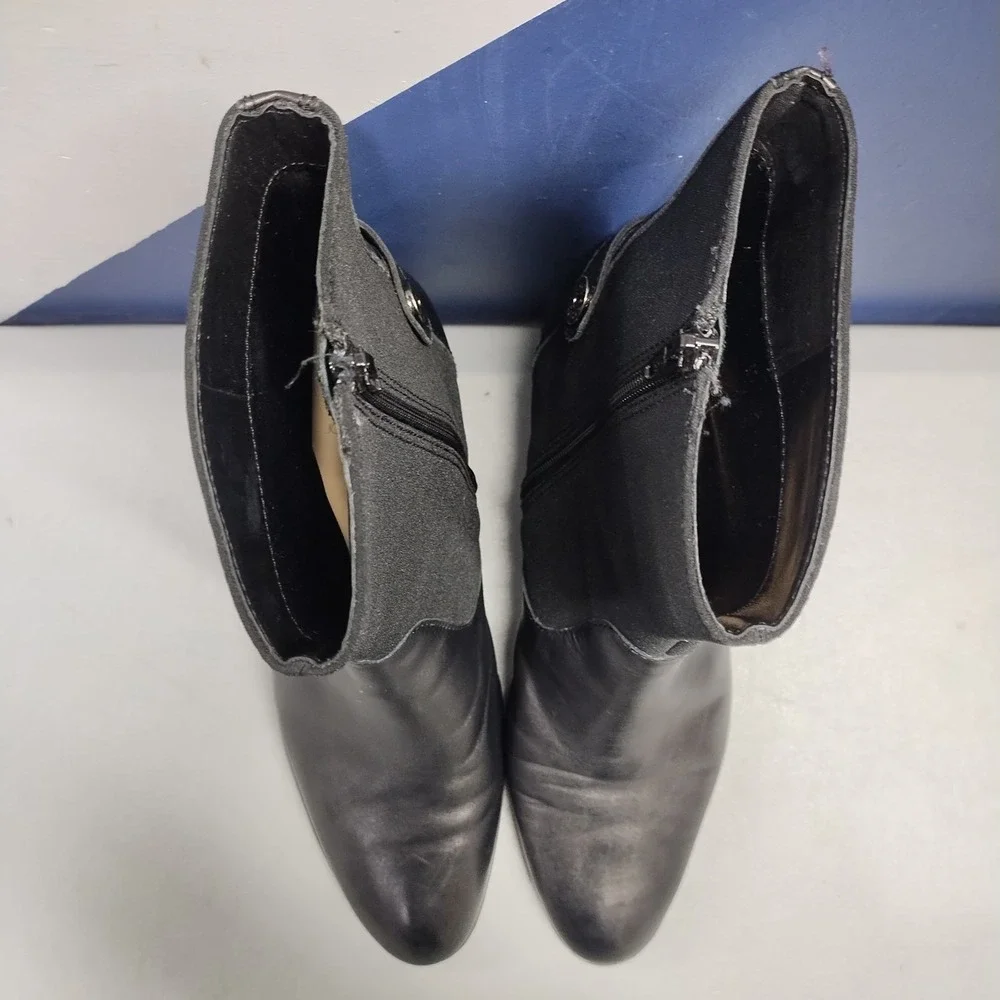 Circa Joan & David Campion Ankle Boots Womens Size 9.5W Black Comfort Side Zip
